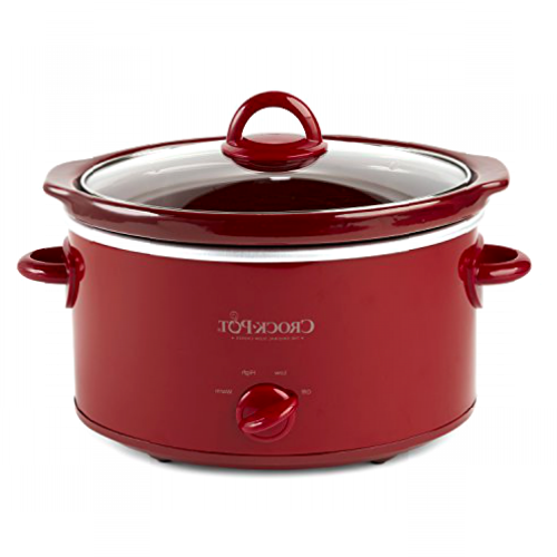 Crock-Pot Rojo SCV401-TR-Olla Lenta Manual de 4 Cuartos de galón, Color, Gres