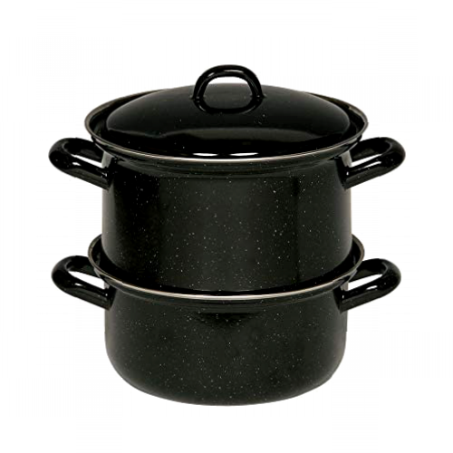 Riess Hervidor de Patatas con Tapa de Esmalte, Hierro, Negro