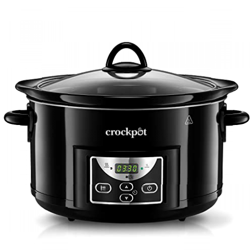 Crockpot Olla de Cocción Lenta Digital para Preparara Multitud de Recetas, 4,7 L, Acero Inoxidable, Negro [Sccprc507B], 35.0012 Centimeters X 26.0096 Centimeters X 30.988 Centimeters, Negro, 230W