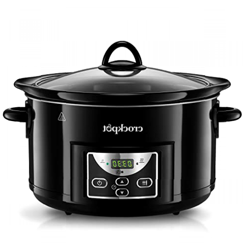 Crockpot Olla de Cocción Lenta Digital para Preparara Multitud de Recetas, 4,7 L, Acero Inoxidable, Negro [Sccprc507B], 35.0012 Centimeters X 26.0096 Centimeters X 30.988 Centimeters, Negro, 230W