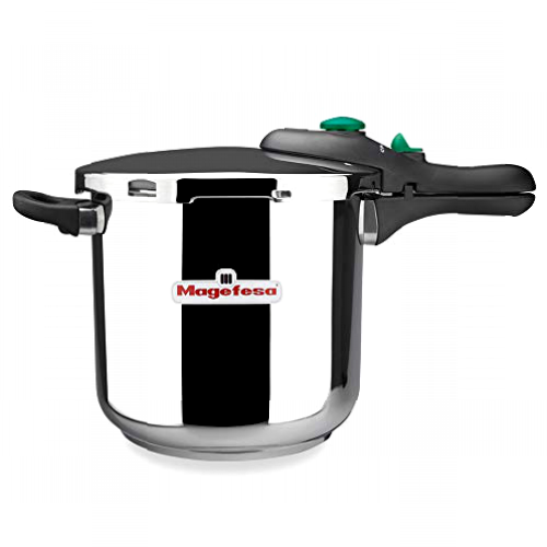 MAGEFESA Dynamic Olla a presión Super rápida de fácil Uso, Acero Inoxidable 18/10, Apta para Todo Tipo de cocinas, Incluido inducción. (6L)