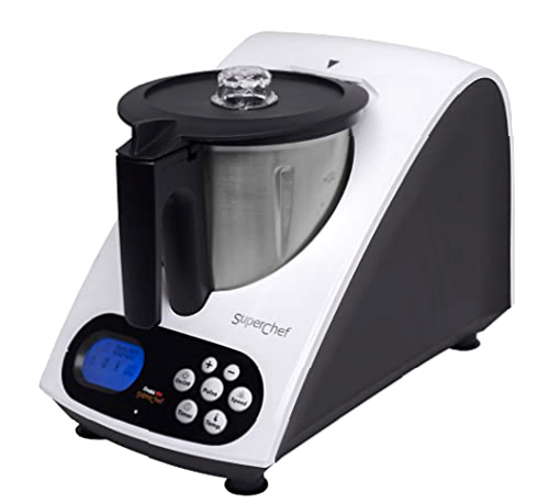 Superchef Robot de Cocina VA1500 Cook&MIx, 1100w+500w, jarra de 2 litros de capacidad real, 10 velocidades, de 40º a 110º