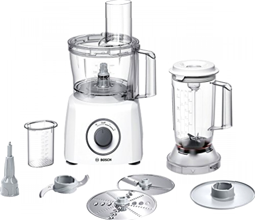 Bosch Hausgeräte MCM3200W - Robot de cocina compacto (800 W, 2,3 L, SmartStorage), color blanco y gris