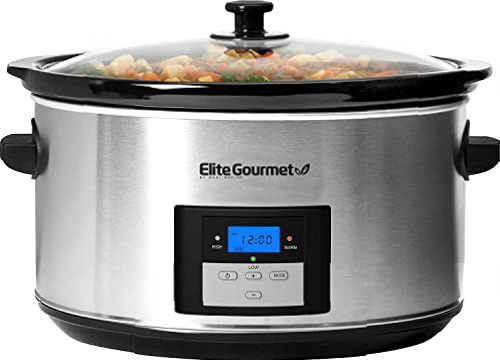 Elite Platinum Quart olla de cocción lenta de acero inoxidable