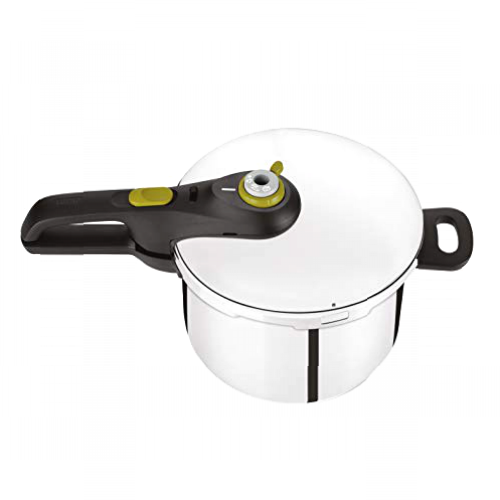 Tefal Secure 5 Neo Olla Express de 6 L sin cestillo, con 5 Sistemas Seguridad, 2 Modos de Cocción, Indicador de Presión, Cierre y Apertura Fácil, Acero Inoxidable, Color Plateado