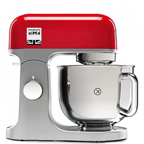Kenwood kMix KMX750ARD - Robot de Cocina Multifunción, 1000 W, Bol Metálico de 5 L con Asa, Gancho para Amasar, Varillas, Mezclado K, Acero Inoxidable, 6 Velocidades, Color Rojo