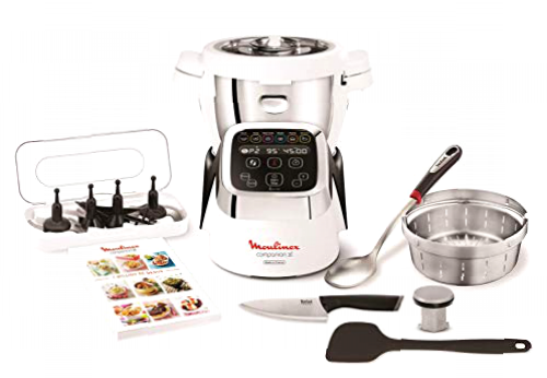 Moulinex Cuisine Companion HF806E10 Robot cocina 6 programas, 4.5 L hasta 6 personas, 12 velocidades y temperatura de 30º a 130º, función de mantenimiento de la calor 45 min