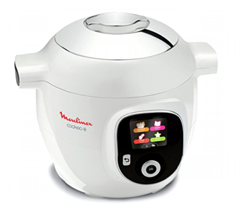 Moulinex CE851100 - Olla inteligente Cookeo+, 6 L, 6 modos de cocción, 150 recetas preprogramadas para hasta 6 personas, color blanco