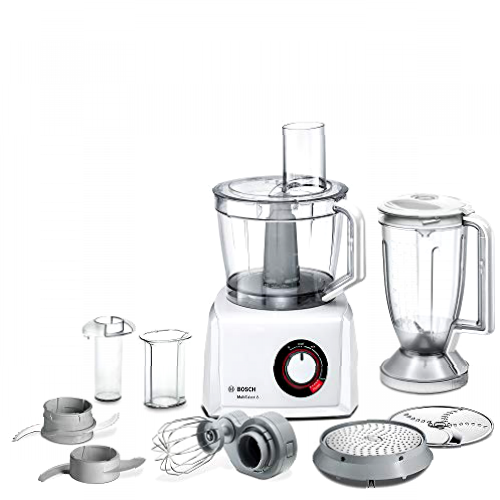 Bosch MultiTalent 8 MC812W501 - Robot de cocina compacto (3,9 L, mezclador de 1,5 L, cuchillo universal, disco de rallador, disco de corte de escofina y disco de 1000 W), color blanco