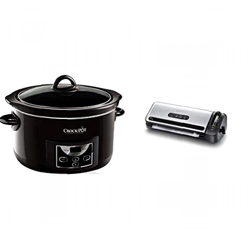 Crock-Pot SCCPRC507B-050 - Olla de cocción lenta digital + Foodsaver FFS017X-01 - Envasadora al vacío