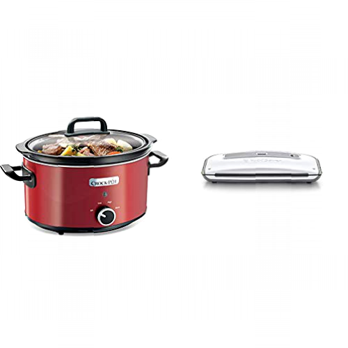 Crock-Pot SCV400RD - Olla de cocción lenta + Foodsaver FFS014X Envasadora al vacío