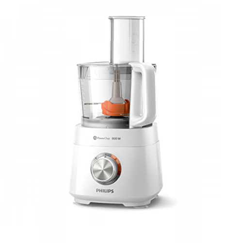 Philips Robot de Cocina Compacto y Licuadora - 800W, 29 Funciones, Jarra 2.1L, PowerChop, Cuchilla de Acero Inoxidable (HR7510/00)