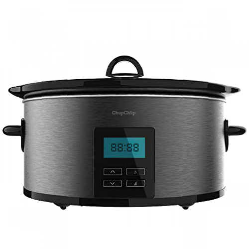 Cecotec Olla de cocción Lenta Chup Chup de 5,5 litros, cubeta cerámica con Forma Ovalada, Tapa de Cristal con Junta de Silicona y un Completo recetario. (Digital)
