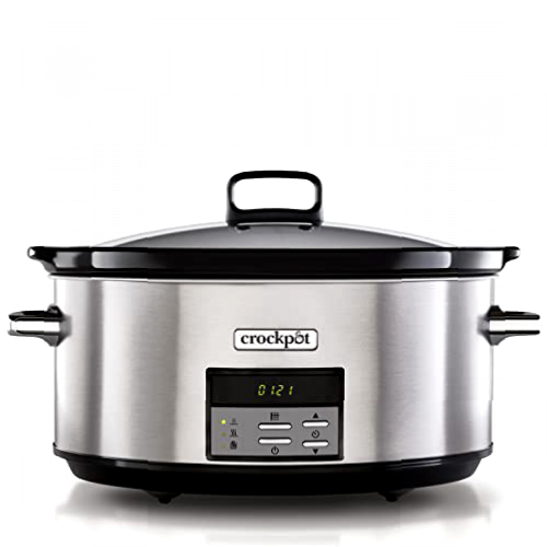 Crock-Pot Olla de cocción lenta digital gran capacidad, para preparar multitud de recetas | 7,5 L | Acero Inoxidable [CSC063]