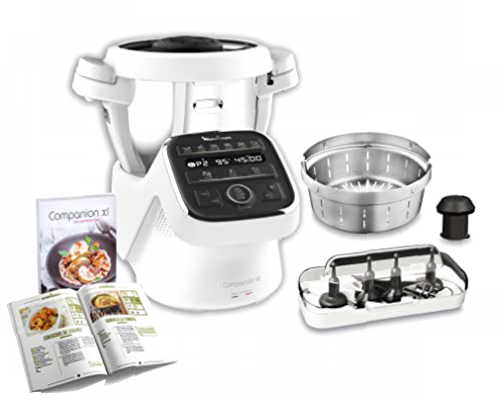 MOULINEX COMPANION XL Robot Cooker Tazón multifunción 4.5L 12 programas automáticos Sopas Gazpacho Procesador de alimentos Batidora Batidora Picadora Amasadora Cocinar Vapor 1550W HF80C30D
