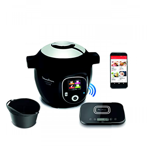 Moulinex Olla multicocción inteligente de alta presión, 6 litros, 150 recetas, 6 modos de cocción, guía paso a paso, uso fácil y rápido Negro