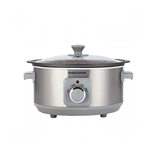 Morphy Richards 460018 Sear and Stew - Olla de cocción lenta (aluminio, 3,5 L), solución de una olla, acero inoxidable cepillado