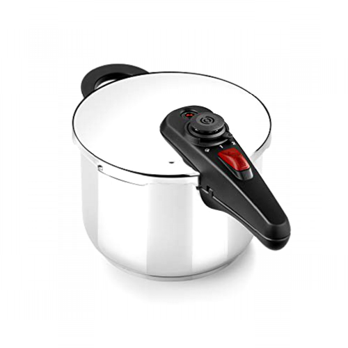 BRA Allure Olla a presión rápida 6 litros, acero inoxidable, apta para todo tipo de cocinas, incluido inducción [Amazon Exclusive]
