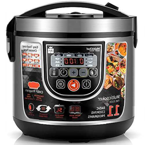 ForMe Robot de Cocina Multifunción 5L 860W Olla Programable Arrocera I 11 Menús Preconfigurados Función Mantener Caliente Hasta 24h I Temporizador de Retardo I Olla Baja Temperatura Inox Multicooker