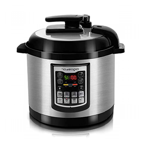 Aigostar Mila - Olla a presión electrica, 6 litros capacidad, 1000W, gran pantalla LED, olla programable, 8 funciones y modo manual, función mantener caliente, acero inoxidable antiadherente.