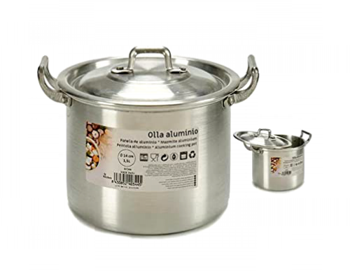 BigBuy Home S3602010 Olla de Cocción Lenta Aluminio, 16 X 14 X 18.5 Cm, Materiales Varios, Multicolor