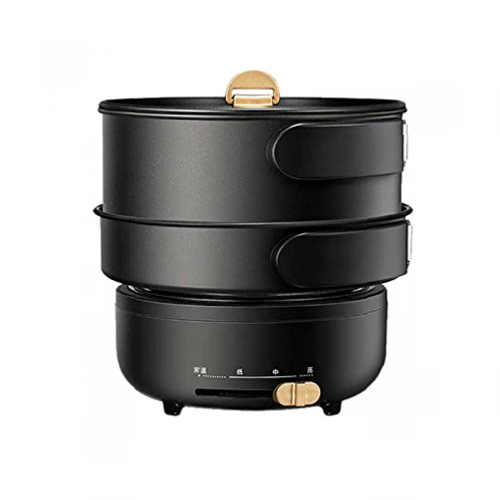 WYJW Olla de cocción Lenta Plegable pequeña, 3 configuraciones de Calor, Olla de cocción múltiple Dividida, Olla para Asar, Forros de Acero Inoxidable de 1,2 l, Antiadherente, Adecuada
