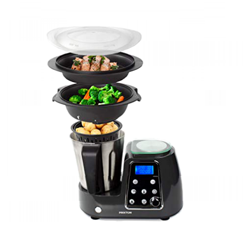 PRIXTON Kitchen Gourmet KG200 - Robot de Cocina Multifunción Programable con Accesorios, Acero Inoxidable (Reacondicionado)