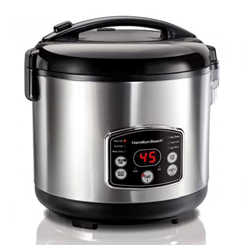 Hamilton Beach Arrocera con Vapor, 700 W, 4.7 litros, Stainless Steel, Acero Inoxidable