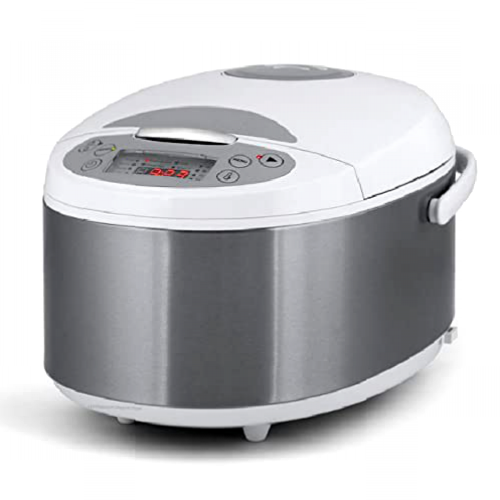Máquina de cocinar programable. Capacidad de 5 litros. Acabado cuerpo de acero inoxidable. 12 programas. Temporizador 24h.