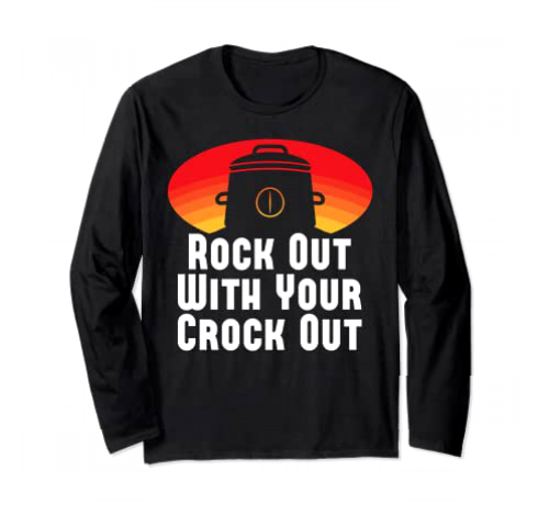 Crock Out Rock Out olla de cocción lenta divertida Manga Larga