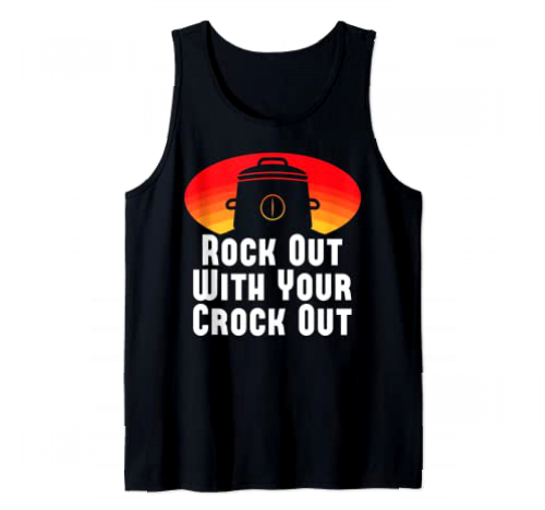 Crock Out Rock Out olla de cocción lenta divertida Camiseta sin Mangas