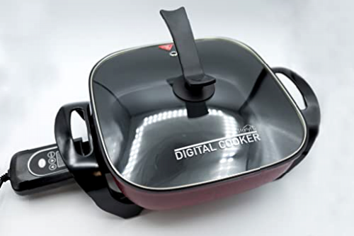 Olla de cocción lenta Starlyf Digital Cooker, Sartén eléctrica multifunción, termostato digital, control de temperatura, cocción sin aceite