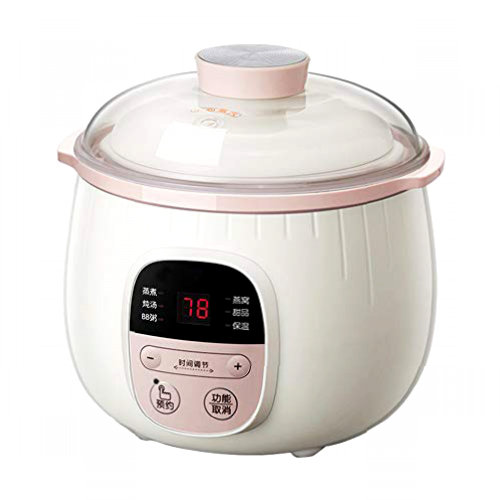 Olla cocción, Olla estofado eléctrica, Olla cocción Lenta con Revestimiento cerámica, Olla cocción multifunción para hogar, Olla cocción Lenta pequeña con función Reserva para 1-2 Personas