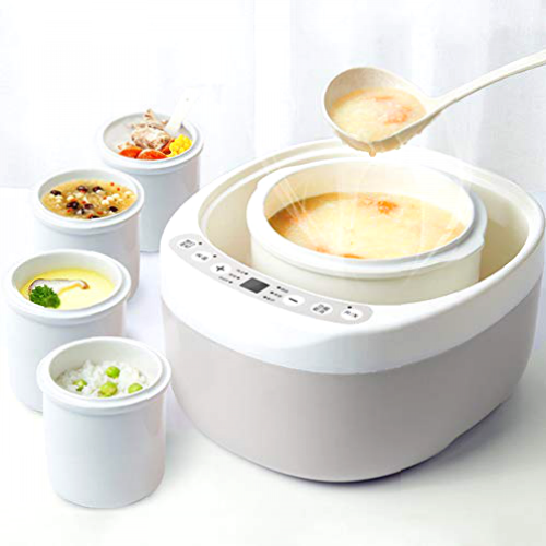 Olla cocina, olla eléctrica para estofado, olla cocción lenta con revestimiento cerámica 2 l, olla cocina multifunción para hogar, utensilios cocina profesionales con aislamiento sincronización ci