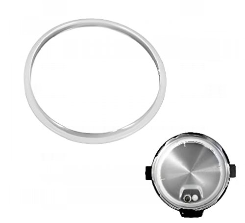 Goma para olla GM - Junta de silicona para olla programable de 5-6 L - diámetro 22 cm interior y 24 exterior - Resistente y fácil instalación – Blanca transparente.