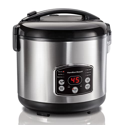 Hamilton Beach Arrocera con Vapor, 700 W, 4.7 litros, Stainless Steel, Acero Inoxidable