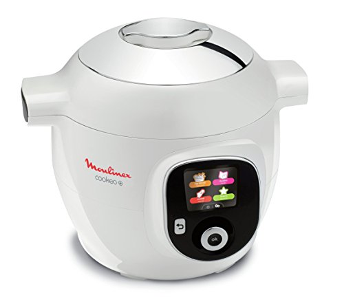 Moulinex CE851100 – Olla inteligente Cookeo+, 6 L, 6 modos de cocción, 150 recetas preprogramadas para hasta 6 personas, color blanco