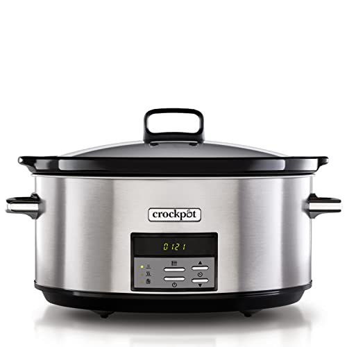 Crock-Pot Olla de cocción lenta digital gran capacidad, para preparar multitud de recetas | 7,5 L | Acero Inoxidable [CSC063]