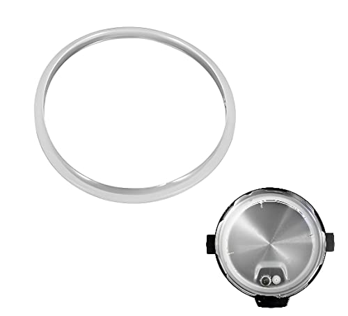 Goma para olla GM – Junta de silicona para olla programable de 5-6 L – diámetro 22 cm interior y 24 exterior – Resistente y fácil instalación – Blanca transparente.