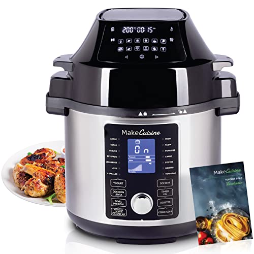 MakeCuisine – Robot de cocina 2 en 1 – Olla Eléctrica Programable a Presión y Airfryer – Freidora aire – Olla Programable – Multifunción – 5.6 Litros