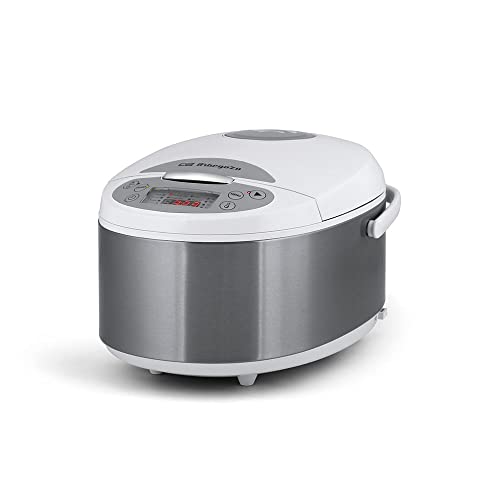 Orbegozo MCP 5000 – Robot de cocina, 5 litros de capacidad, 12 programas, cubeta antiadherente, temporizador 24 horas, recetario, 860 W [Clase de eficiencia energética A]