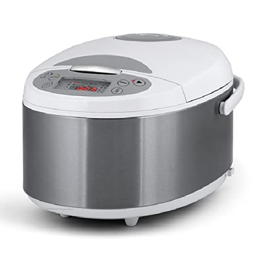 Máquina de cocinar programable. Capacidad de 5 litros. Acabado cuerpo de acero inoxidable. 12 programas. Temporizador 24h.