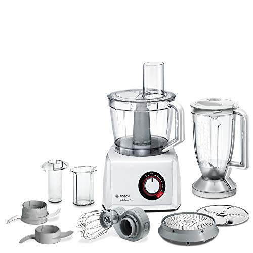 Bosch MultiTalent 8 MC812W501 – Robot de cocina compacto (3,9 L, mezclador de 1,5 L, cuchillo universal, disco de rallador, disco de corte de escofina y disco de 1000 W), color blanco