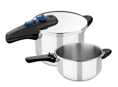 Monix Veloce – Set Duo de Ollas a Presión Rápidas de 4 y 6 Litros, Color Plateado