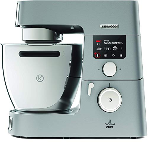 Kenwood Cooking Chef KCC9060S – Robot de Cocina por Inducción (20 – 180º), 1500W, Pantalla LCD, Bol de 6.7L, Incluye Batidora de Vaso ThermoResist, Procesador de Alimentos y Accesorios Inox Premium